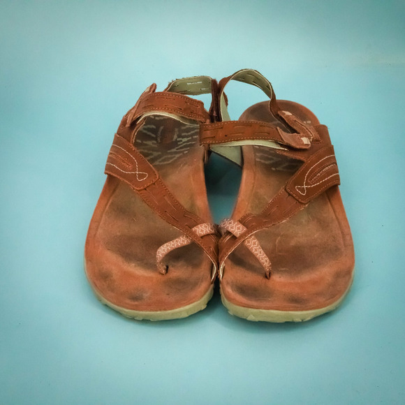 Merrell Size 10 Redwood Terran Convertible II Leather Outdoor Toe Ring Sandals - Picture 2 of 6